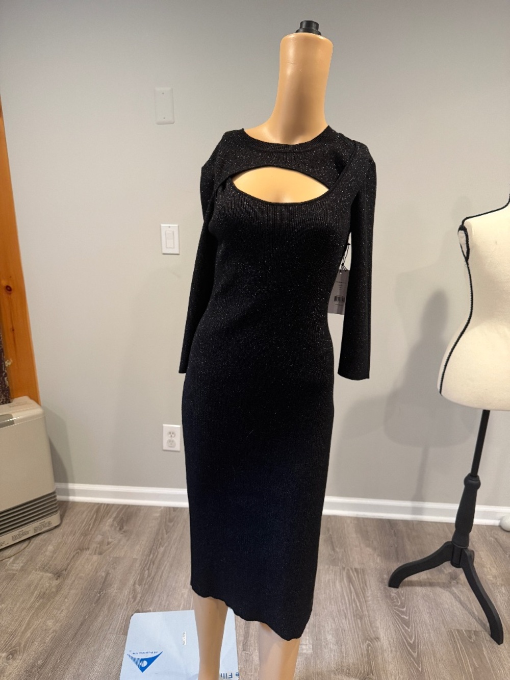 Nwt Bailey 44 Alexis Dress in a black sparkle knit Size M